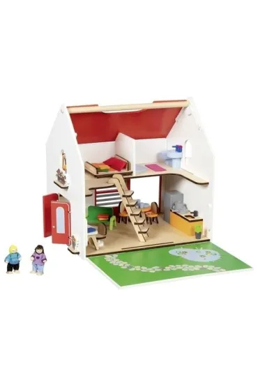 Przeno�ny domek dla lalek Eco House z akcesoriami Goki