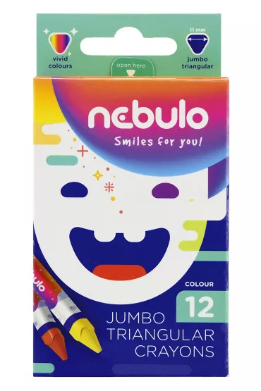 Panta Plast Kredki �wiecowe Nebulo tr�jk�tne Jumbo 12 kolor�w