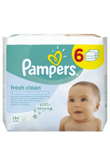 Pampers Chusteczki nawil�ane Fresh Clean dla niemowl�t 6 x 64 szt.
