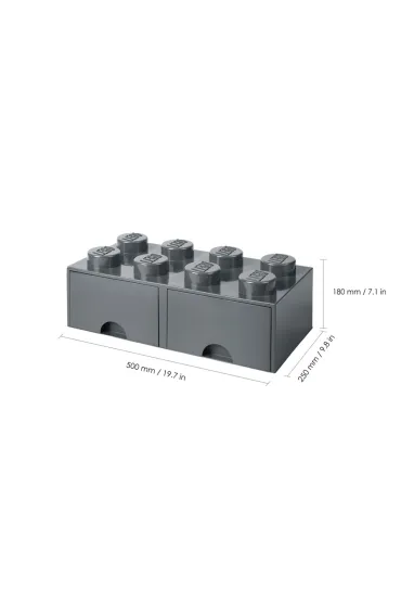 Szuflada klocek LEGO Brick 8 Ciemnoszara