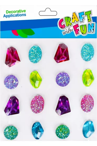 Craft with Fun Ozdoba dekoracyjna samoprzylepne kryszta�ki szlachetne 16 szt.