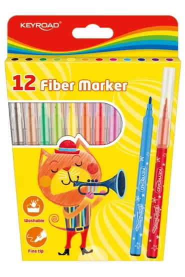 Keyroad Flamastry Fiber Marker 12 szt.