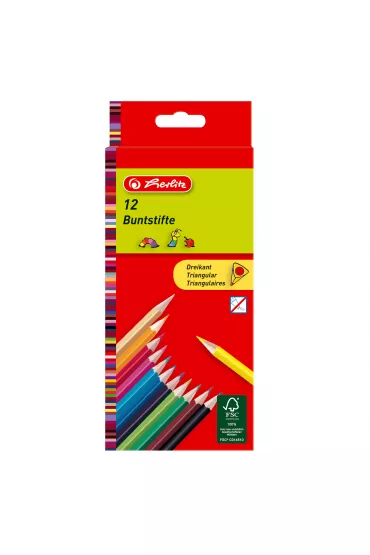 Herlitz Kredki tr�jk�tne lakierowane 12 kolor�w