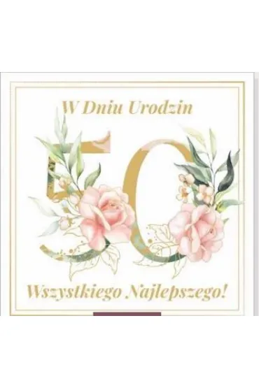 Art Nuvo Karnet kwadrat 50 urodziny damskie CK-03
