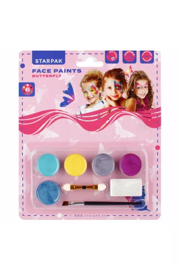 Farby do malowania twarzy 6 kolor�w Motyl STARPAK 528374
