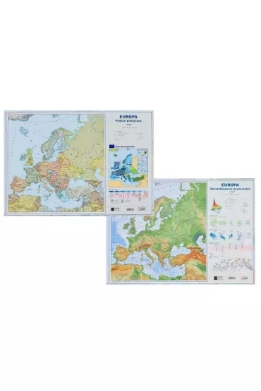 Mapa Europy A2 Dwustronna laminowana