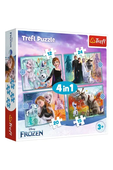 Puzzle 4w1 - Niezwyk�y �wiat. Frozen (12+15+20+24 el.) Trefl