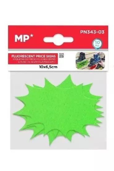 Mp Main Paper Etykiety cenowe fluorescencyjne zielone 100x65mm