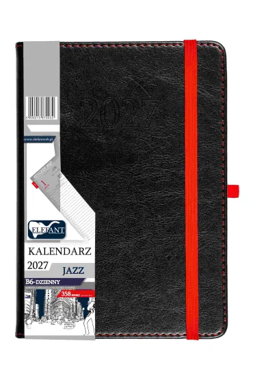 Kalendarz Jazz 2027 B6 dzienny czarny