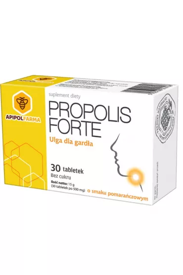 Apipolfarma Propolis Forte pomara�czowe tabletki na gard�o Suplement diety 30 tab.