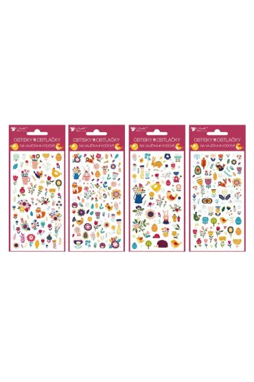 MFP Naklejki wodne na jajka Zwierz�ta i kwiaty 19x9cm 1szt.mix