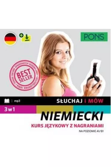 S�uchaj i m�w PONS niemiecki A1/B1 3w1 z nagraniami w.2