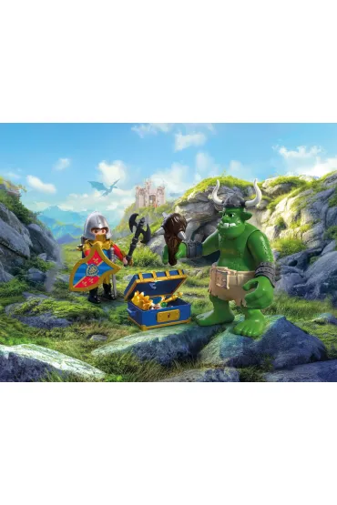 Playmobil Knights Troll ze skarbem rycerzy herbu Lew 72116