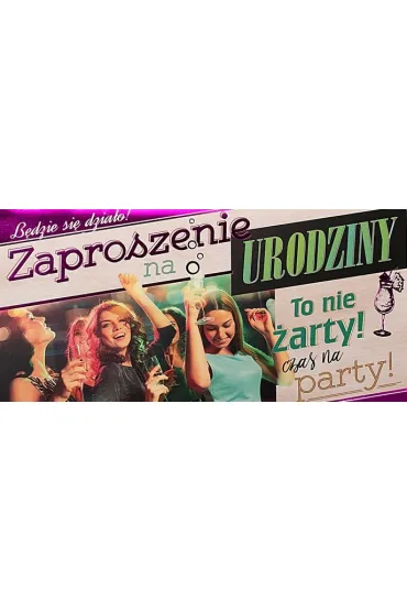 Art Nuvo Zaproszenie party urodziny 10 szt.