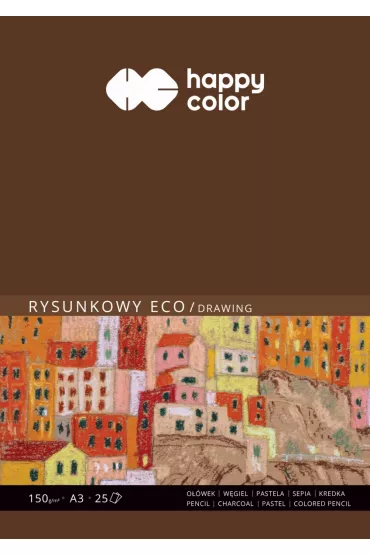 Happy Color Blok rysunkowy ECO, ART, bia�y, A3, 150g, 25 arkuszy 150 g 25 kartek