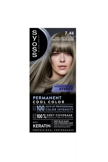 Syoss Permanent Cool Color farba do w�os�w 7-46 Ch�odny �redni Blond