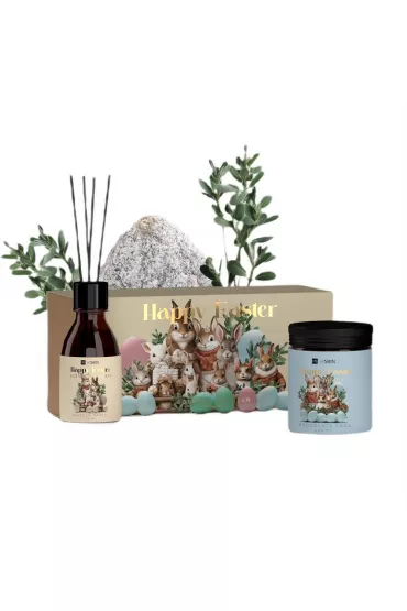 HiSkin Zestaw Happy Easter �wieca sojowa Chocolate Eggs + dyfuzor zapachowy Garden Party 2 szt.