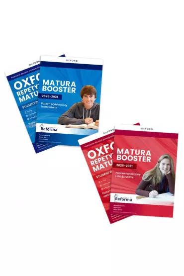 Pakiet Oxford Repetytorium Maturzysty. Poziom podstawowy z elementami rozszerzenia z dodatkiem Matura Boost oraz Repetytorium Maturzysty. Poziom rozszerzony z dodatkiem Matura Booster i Online Practice
