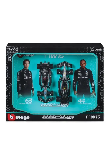 Bburago Model 1:43 Mercedes-AMG W15 Hamilton Russell zestaw bolid�w 18-38115