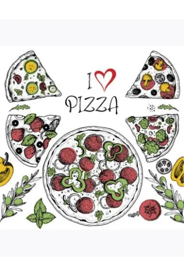 Serwetki DAISY Lunch SD 330x330 Pizza 043701