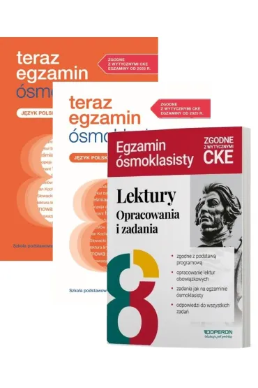 Pakiet: Teraz egzamin �smoklasisty. Repetytorium i Arkusze, Egzamin �smoklasisty. Lektury. Opracowania i zadania
