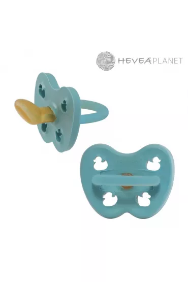 Hevea Anatomiczny smoczek kauczukowy Kaczuszki Twilight Blue, 0-3 m-ce