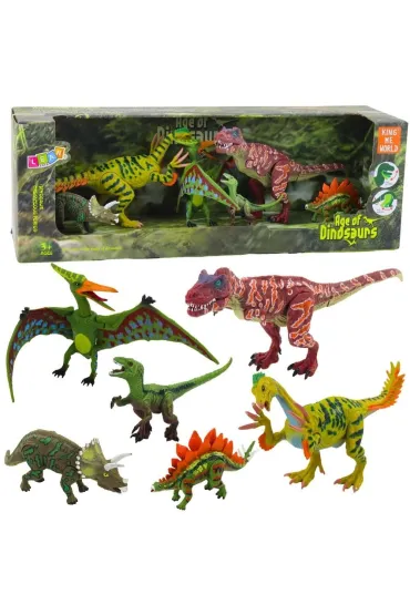 Zestaw figurek Dinozaury ruchome nogi paszcze 6 szt