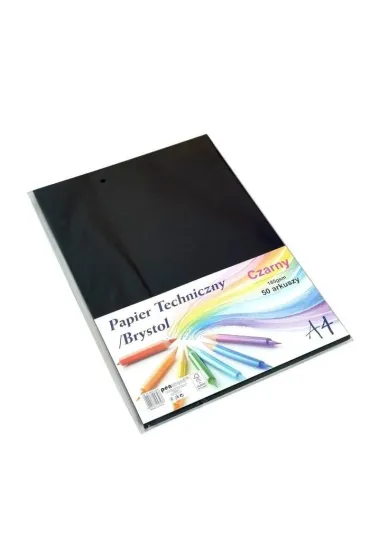 Penword Papier techniczny brystol A4 czarny 50 arkuszy