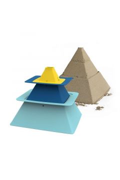 Zestaw 3 foremek do piasku Piramida Pira Vintage Blue + Deep Blue + Mellow Yellow Quut