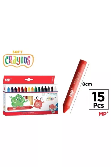 Mp Main Paper Kredki woskowe mi�kkie 15 kolor�w