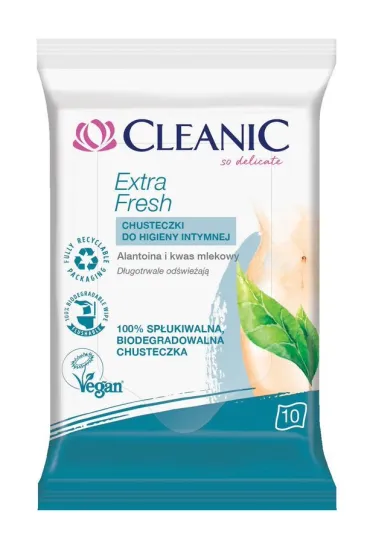 Cleanic Extra Fresh chusteczki do higieny intymnej Alantoina & Pantenol 10 szt.