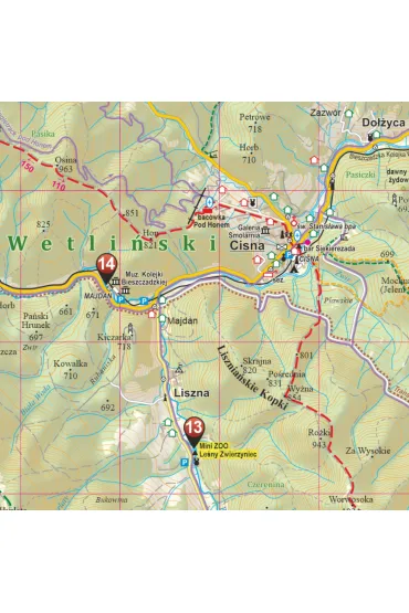 Mapa turystyczna Bieszczady 1:50 000