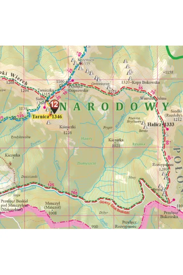 Mapa turystyczna Bieszczady 1:50 000