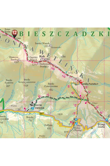 Mapa turystyczna Bieszczady 1:50 000