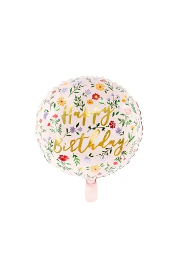 PartyDeco Balon foliowy Happy Birthday jasny r�owy 45cm