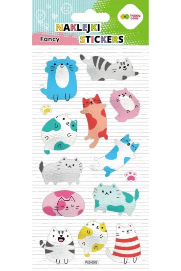 Happy Color Naklejki 3D FANCY - Lazy Cats, 90x210 mm