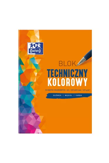 Oxford Blok techniczny A3 kolorowy 10 kartek