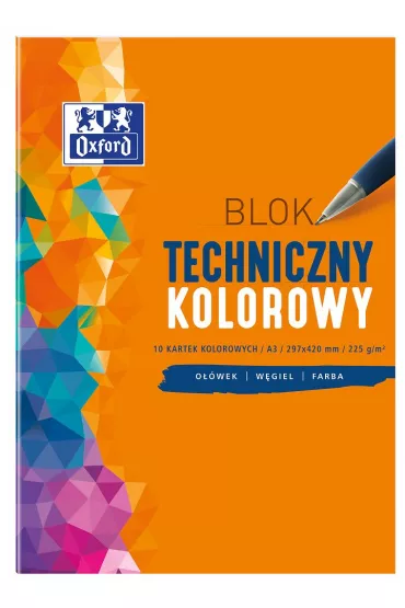 Oxford Blok techniczny A3 kolorowy 10 kartek