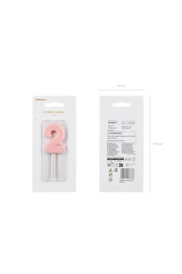 PartyDeco �wieczka 2 jasno r�owa 5.5cm