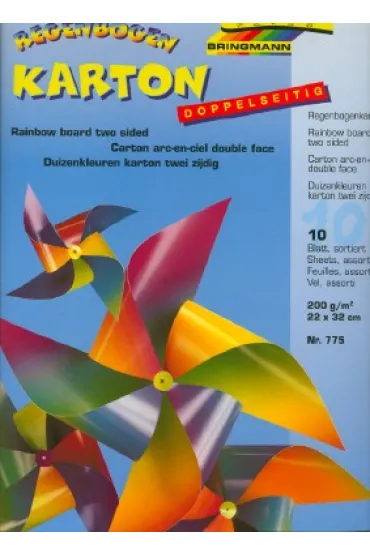 Galeria Hobby Karton t�czowy 200g g�adki 10 arkuszy
