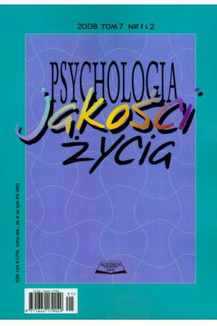 Psychologia jako�ci �ycia 2008 tom 7 nr 1 i 2