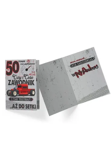Kukartka Karnet PR-318 Urodziny 50 (samoch�d)