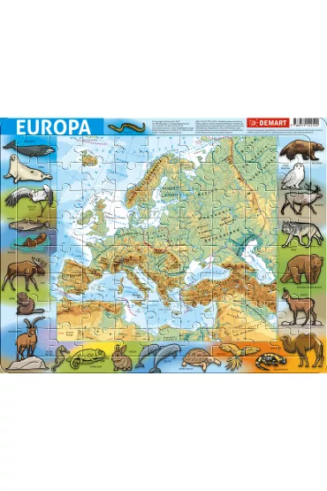 Puzzle ramkowe 72 el. Europa fizyczna Demart