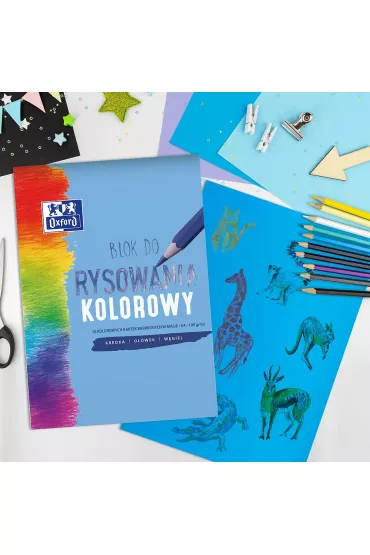 Oxford Blok rysunkowy A4 kolorowy 10 kartek