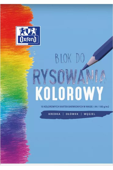Oxford Blok rysunkowy A4 kolorowy 10 kartek