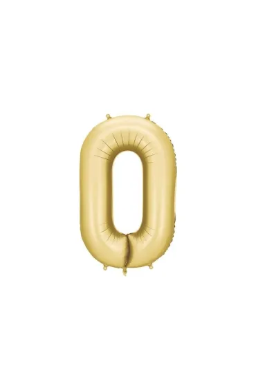 PartyDeco Balon foliowy cyfra 0 z�oty 86cm