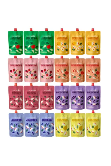 Owolovo Zestaw mus�w mix smak�w Zgrzewka (uszkodzone opakowanie) 4.8 kg