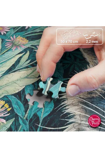 Puzzle 1000 el. Raccoon in Flowers CherryPazzi