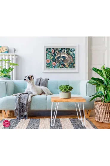 Puzzle 1000 el. Raccoon in Flowers CherryPazzi