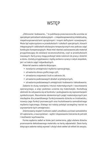 Obliczanie i kodowanie. Materia�y na zaj�cia rewalidacyjne i korekcyjno-kompensacyjne dla uczni�w ze specjalnymi potrzebami edukacyjnymi - Agnieszka Borowska-Kociemba, Ma�gorzata Krukowska